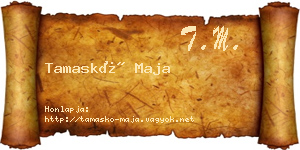 Tamaskó Maja névjegykártya
